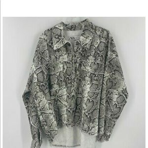 Zara snakeskin print shacket